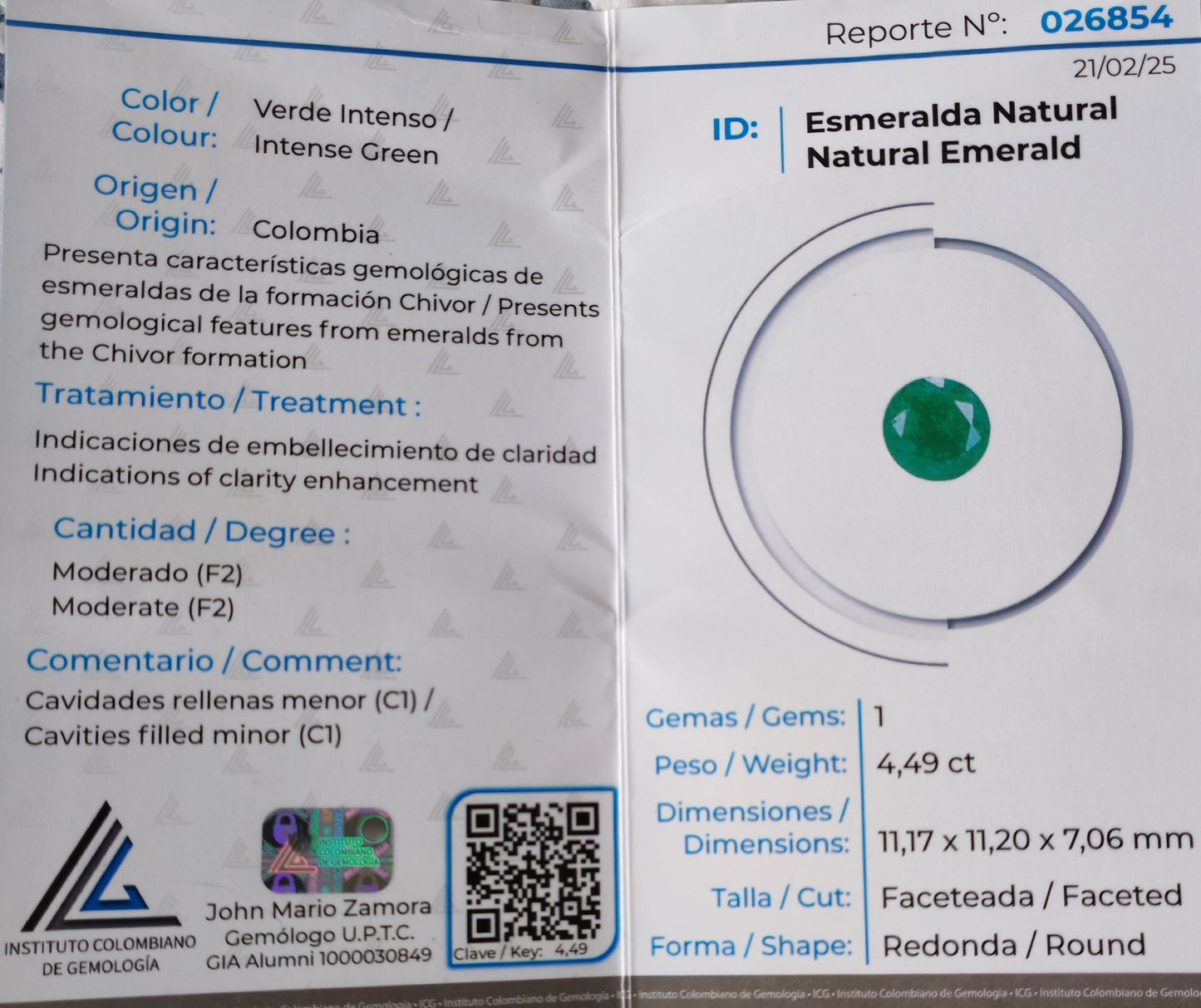 ESMERALDA TALLE TIPO REDONDA
